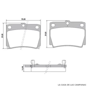 PD-616 PASTILLAS DE FRENO TRASERO