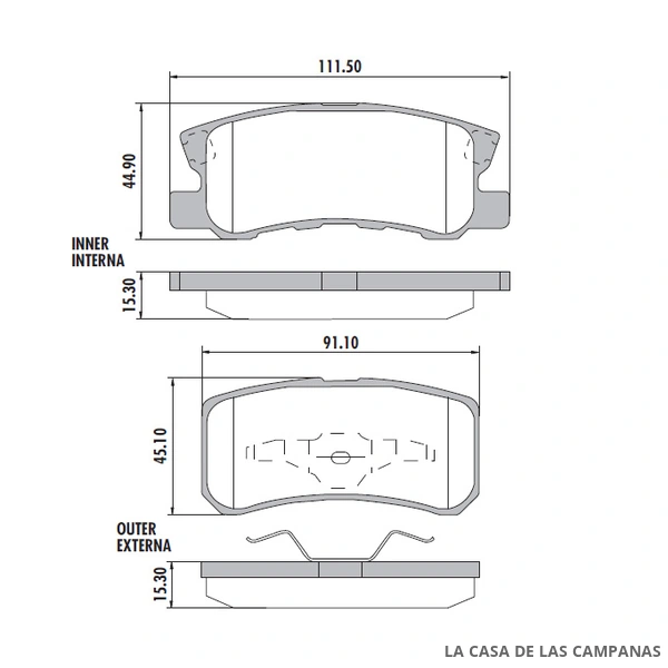 PD-632 PASTILLAS DE FRENO TRASERO