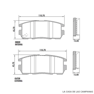 PD-715 PASTILLAS DE FRENO TRASERO