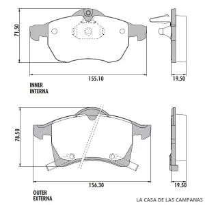 PD-72 PASTILLAS DE FRENO DELANTERO