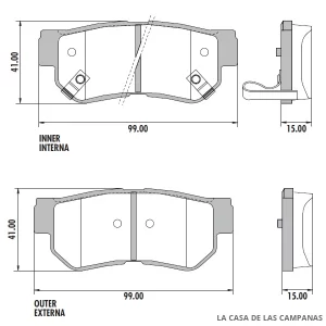 PD-725 PASTILLAS DE FRENO TRASERO