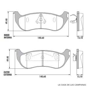 PD-736 PASTILLAS DE FRENO TRASERO