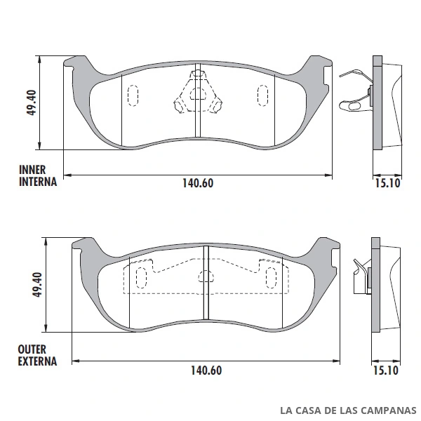 PD-736 PASTILLAS DE FRENO TRASERO