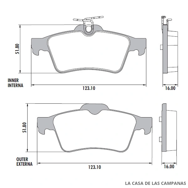 PD-796 PASTILLAS DE FRENO TRASERO