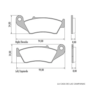 PD-860 Pastillas de Freno Moto Delantero