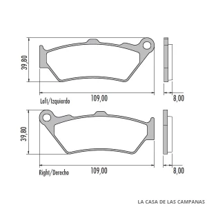PD-862 Pastillas de Freno Moto Delantero