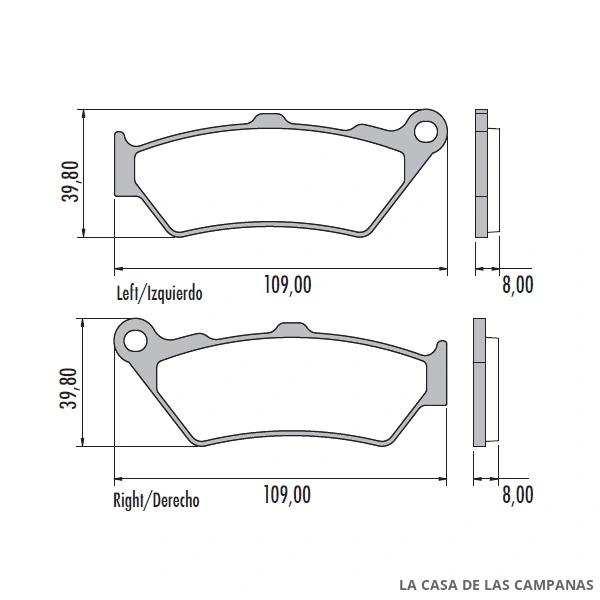 PD-862 Pastillas de Freno Moto Delantero