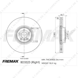 BD3523-N Disco de Freno Delantero