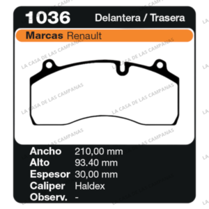 FRI-1036 Pastilla de Freno