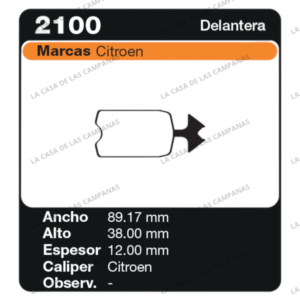 FRI-2100 Pastilla de Freno