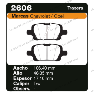 FRI-2606 Pastilla de Freno