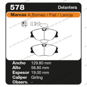 FRI-578 Pastilla de Freno