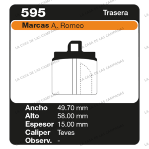 FRI-595 Pastilla de Freno