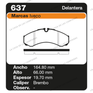 FRI-637 Pastilla de Freno