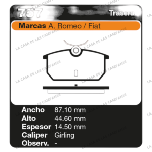FRI-757 Pastilla de Freno