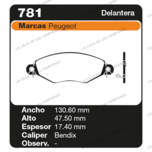 FRI-781 Pastilla de Freno