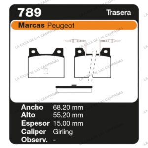 FRI-789 Pastilla de Freno