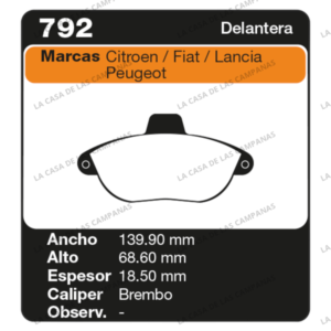 FRI-792 Pastilla de Freno