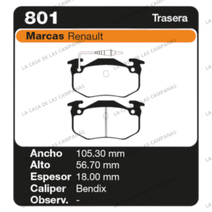 FRI-801 Pastilla de Freno